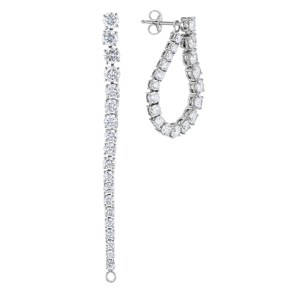 Roberto Coin Cento Diamond Convertible Drop Earrings in White Gold