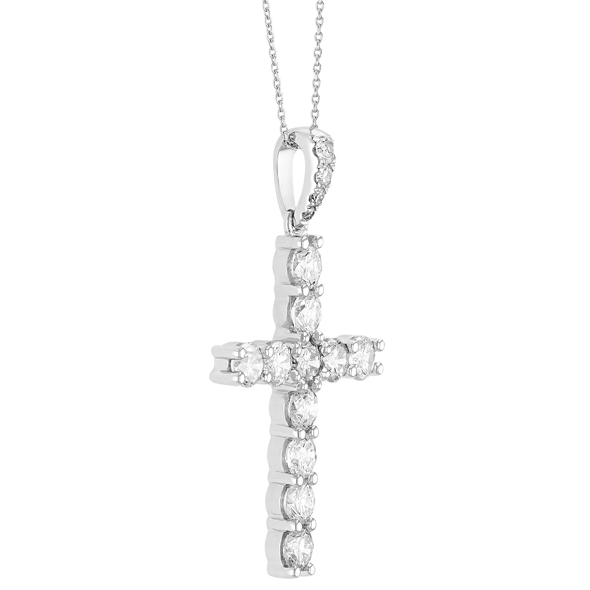 Diamond Square Cross Pendant in White Gold, 2 cttw | Borsheims
