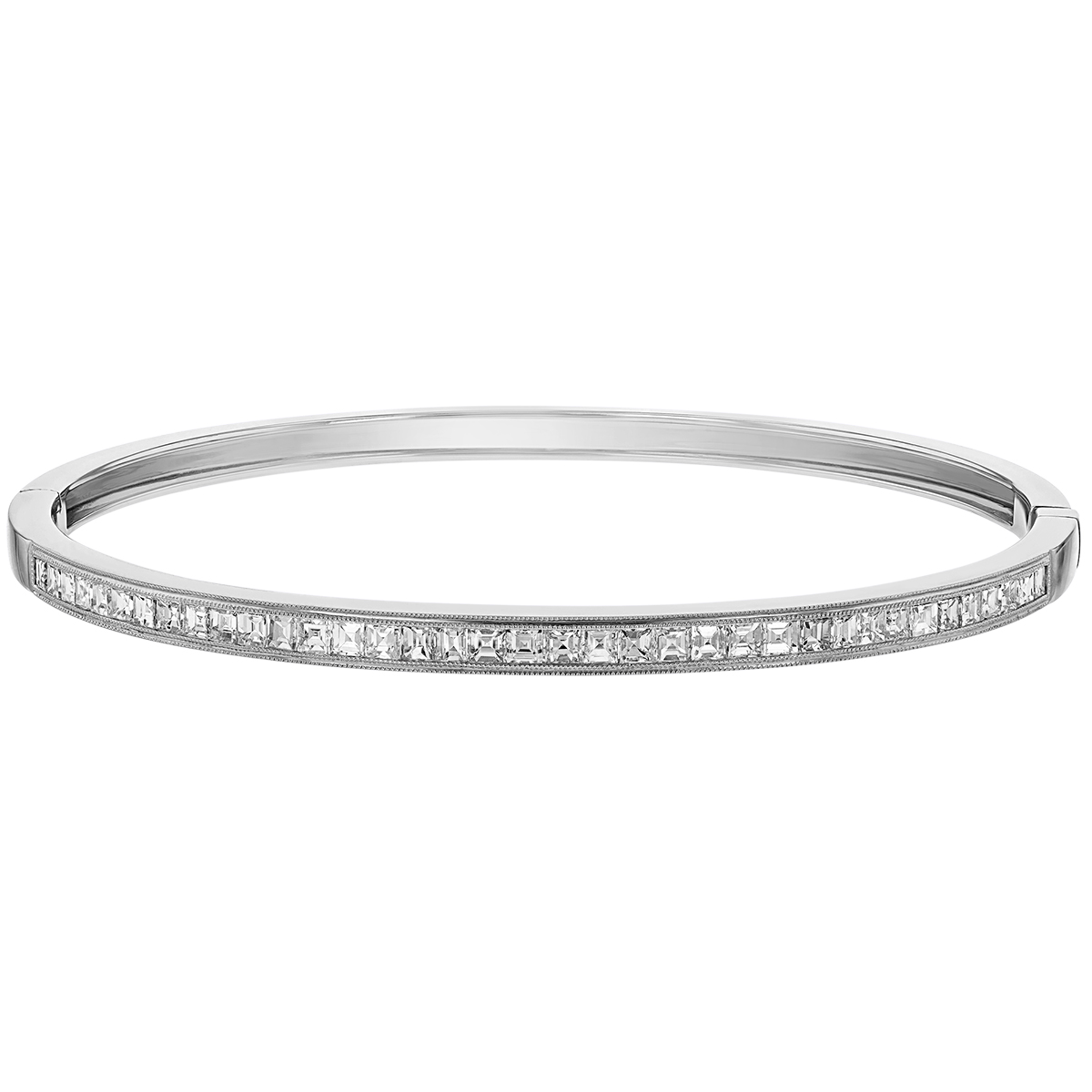 white gold diamond set bangle
