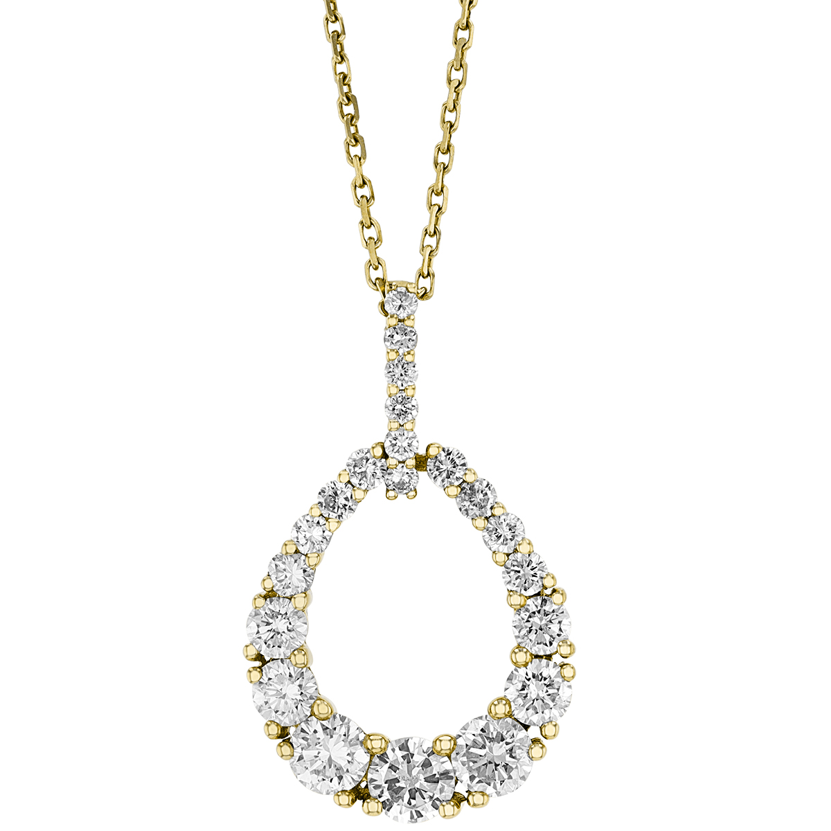 Diamond Open Teardrop Pendant in Yellow Gold Borsheims