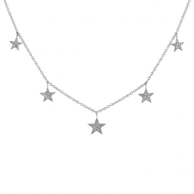 Star Dangle Fringe Station Necklace 