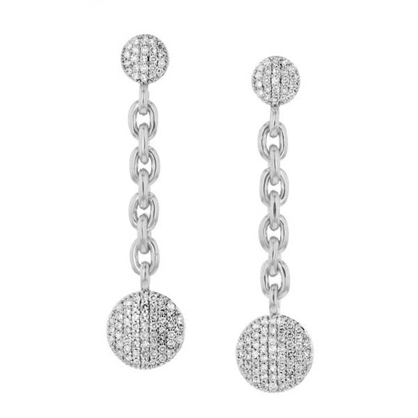 Phillips House Small Infinity Diamond Pavé Chain Drop Earrings in White Gold