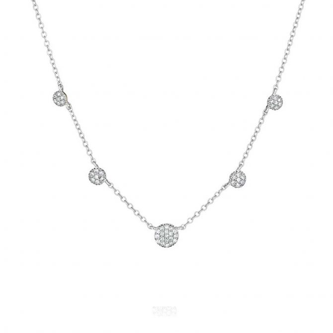 Phillips House Infinity Diamond Pavé Station Necklace in White Gold, 18"