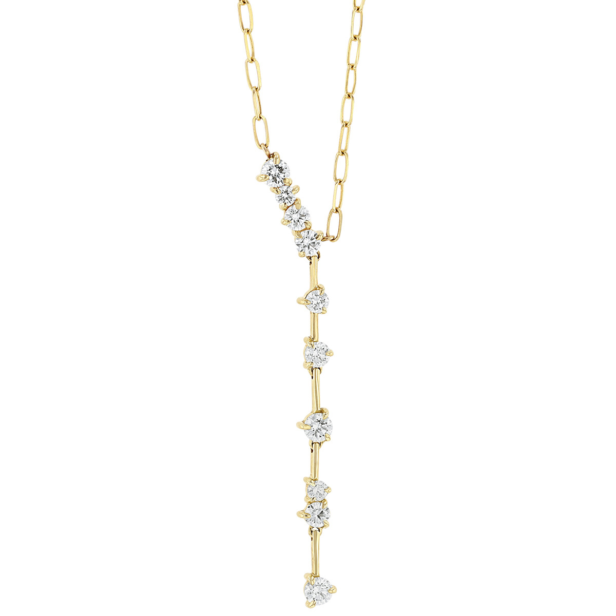 Phillips House Enchanted Mini Diamond Y Drop Necklace in Yellow Gold, 18