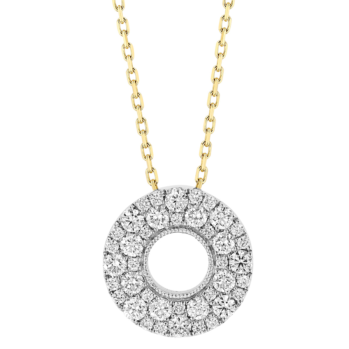 Frederic Sage Diamond Pavé Open Circle Pendant in Two Tone, 18