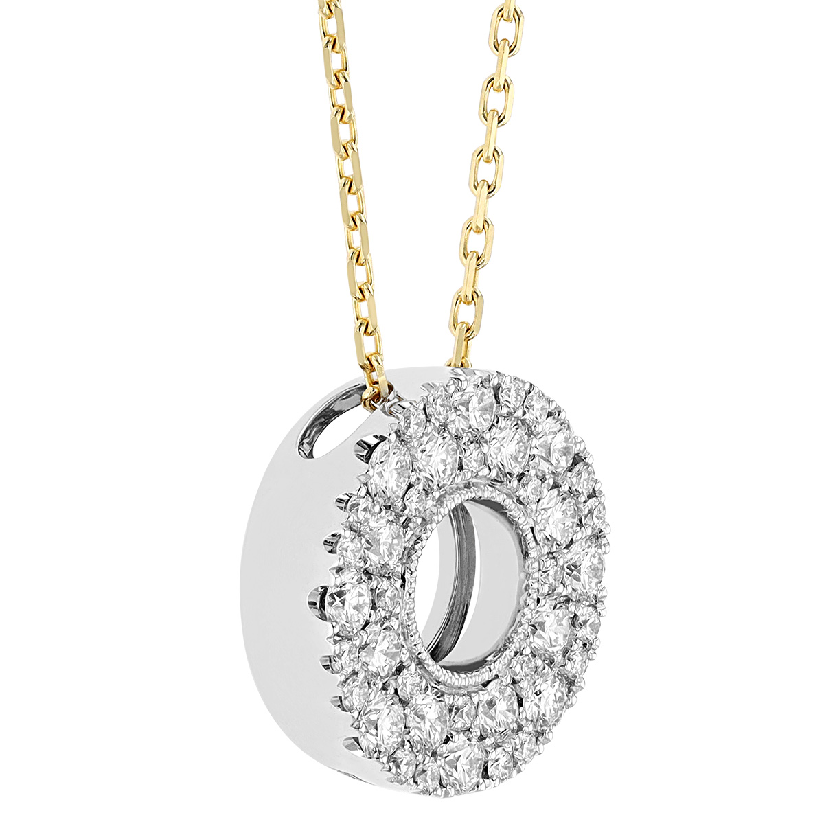Frederic Sage Diamond Pavé Open Circle Pendant in Two Tone, 18
