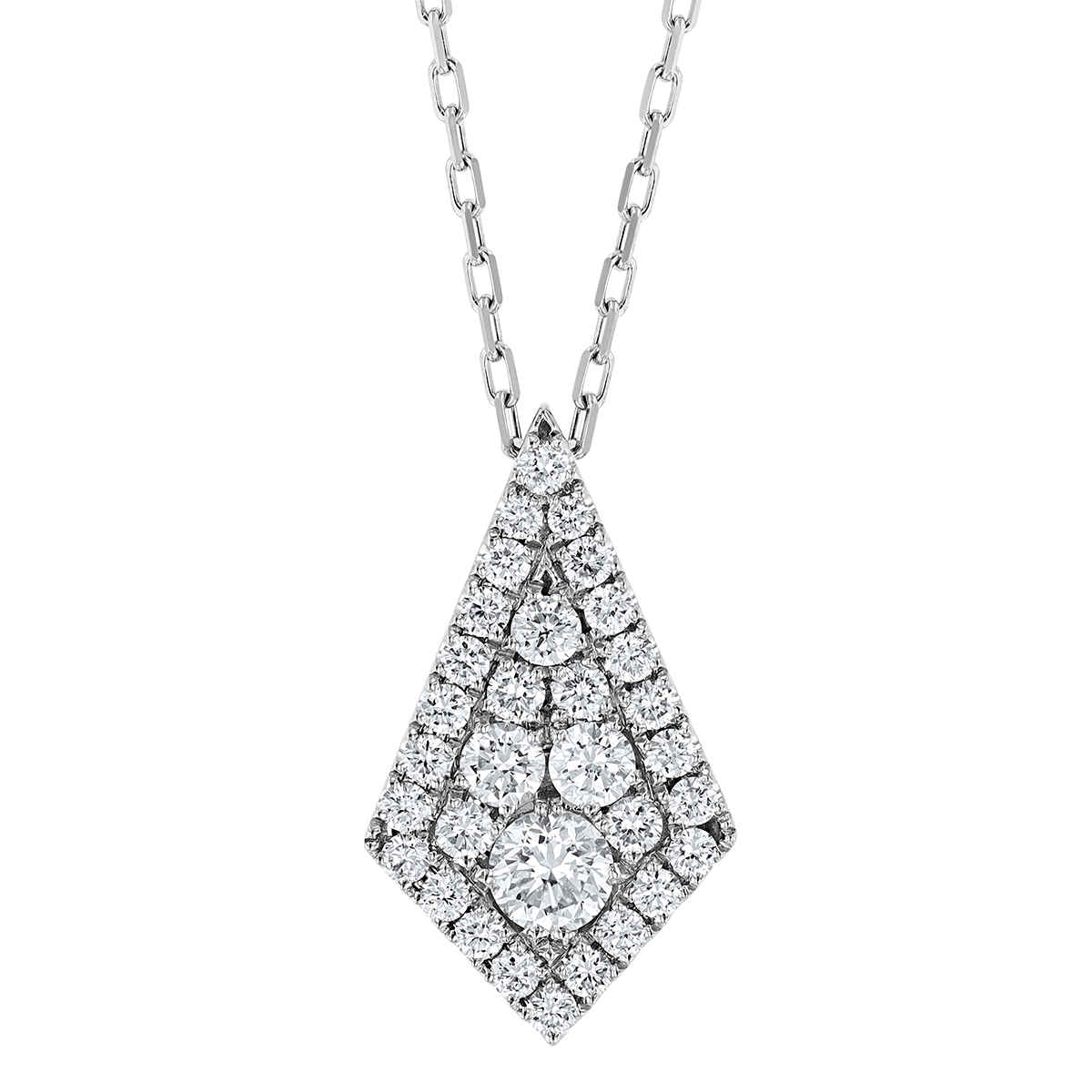 Frederic Sage Diamond Pavé Kite Shaped Pendant in White Gold, 18