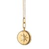 Monica Rich Kosann Travel Compass Locket Pendant in Yellow Gold with Diamond,  17"