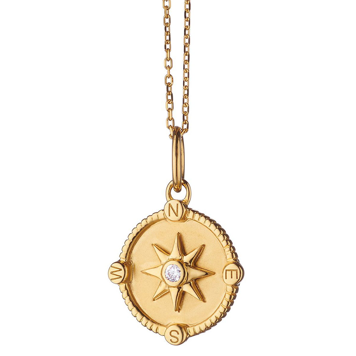 Monica Rich Kosann Mini Adventure Charm Pendant with Diamond in Yellow Gold