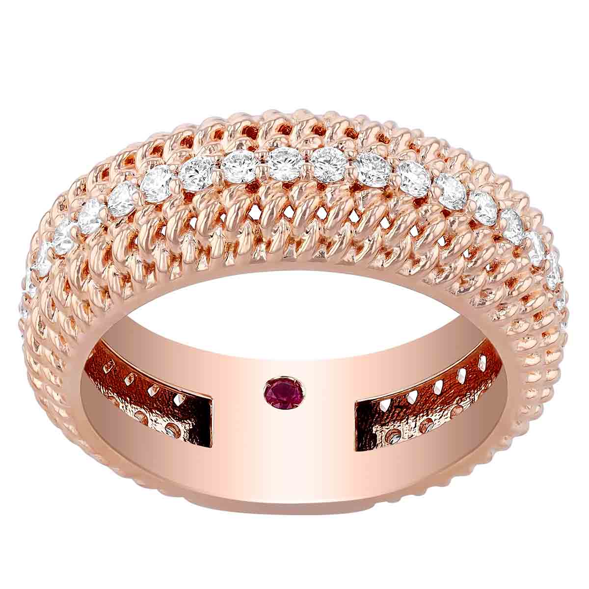 Roberto Coin Opera Diamond Textured Ring in Rose Gold | 7772779AX65X ...