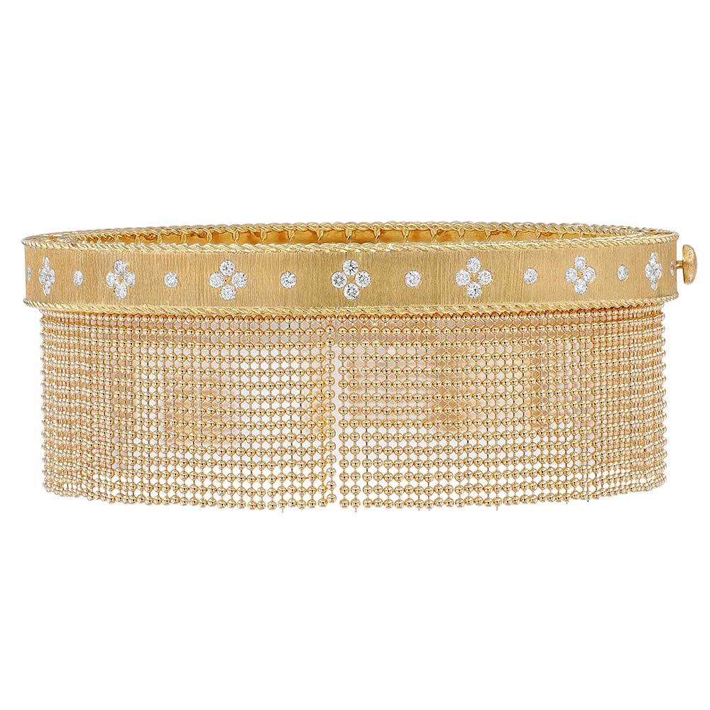 Roberto Coin Princess Diamond Tassel Bangle Bracelet in Yellow Gold