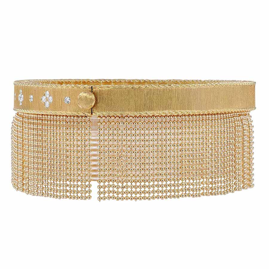 Roberto Coin Princess Diamond Tassel Bangle Bracelet in Yellow Gold