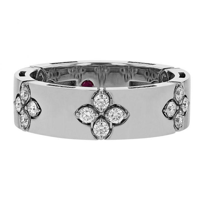 Roberto Coin Love in Verona Diamond Ring in White Gold, Medium Width