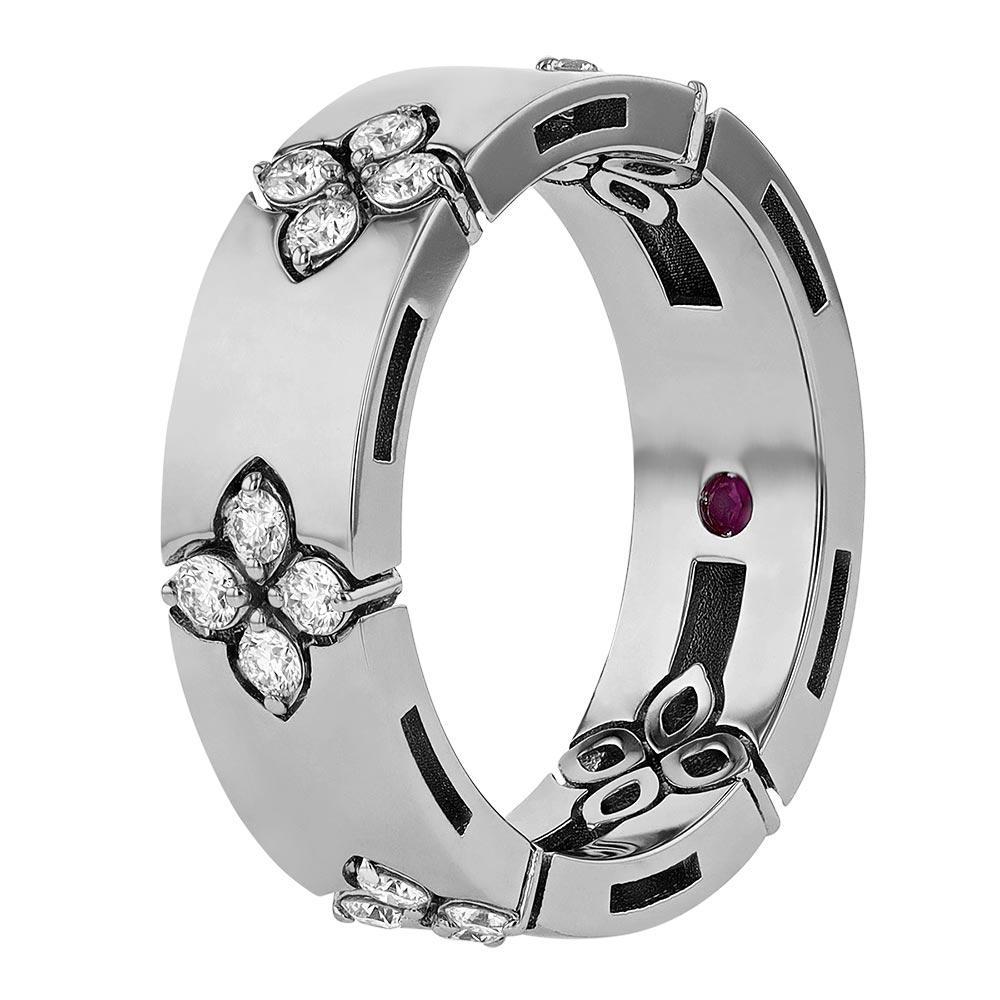 Roberto Coin Love in Verona Diamond Ring in White Gold, Medium Width