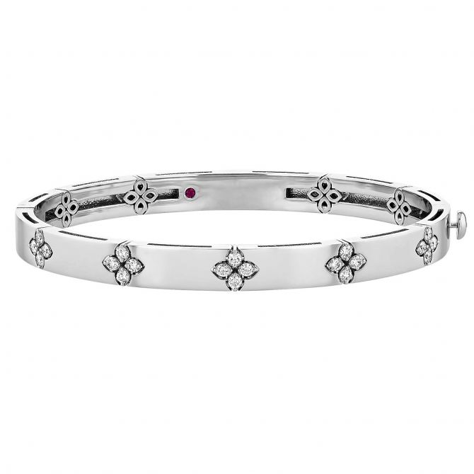 Roberto Coin Love in Verona Diamond Bangle Bracelet in 18K Gold, Medium Width