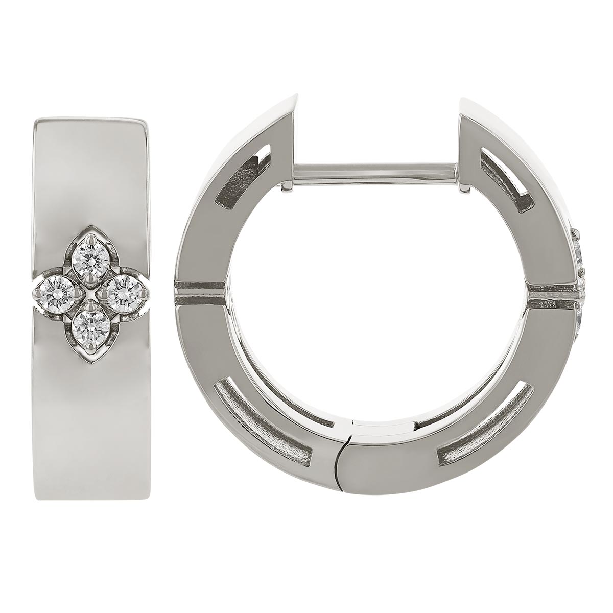 Roberto Coin Love in Verona 18K Gold Small Huggie Hoop Earrings with Diamonds