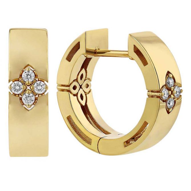 18K Gold Diamond Tiny Bell Earrings