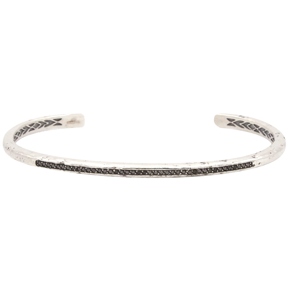John Varvatos x GURHAN Distressed Sterling Silver Narrow Cuff Bracelet, Diamond