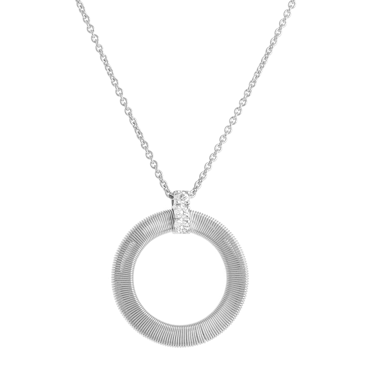 Marco Bicego Masai Diamond Circle Pendant in White Gold