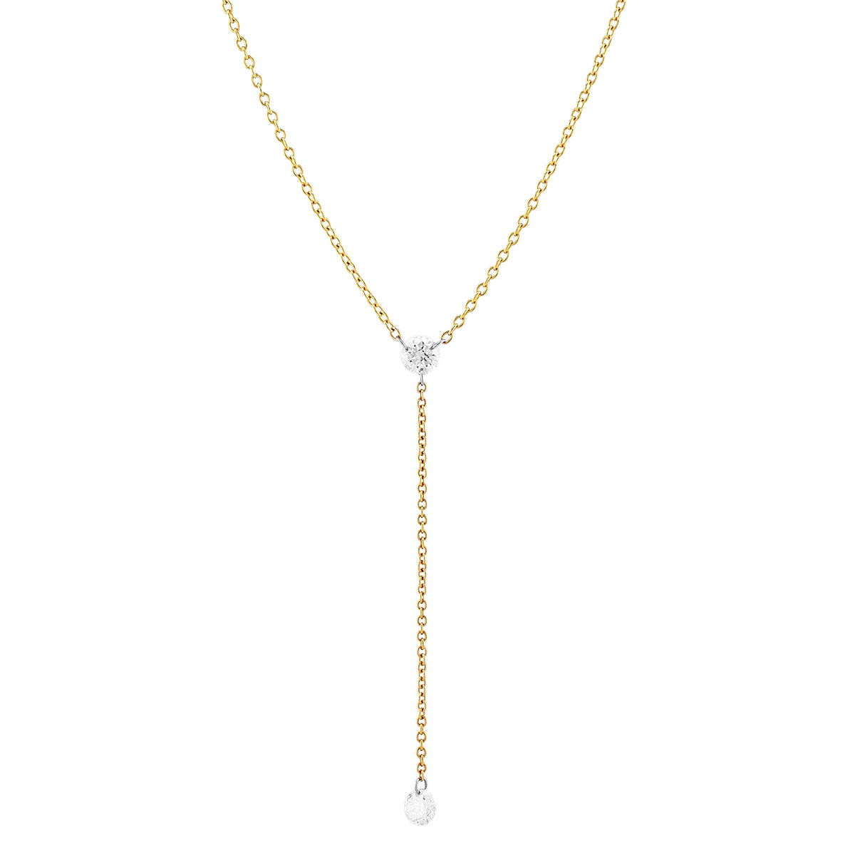 Aresa Duras No. 2 Diamond Lariat Y Necklace in Yellow Gold, 18