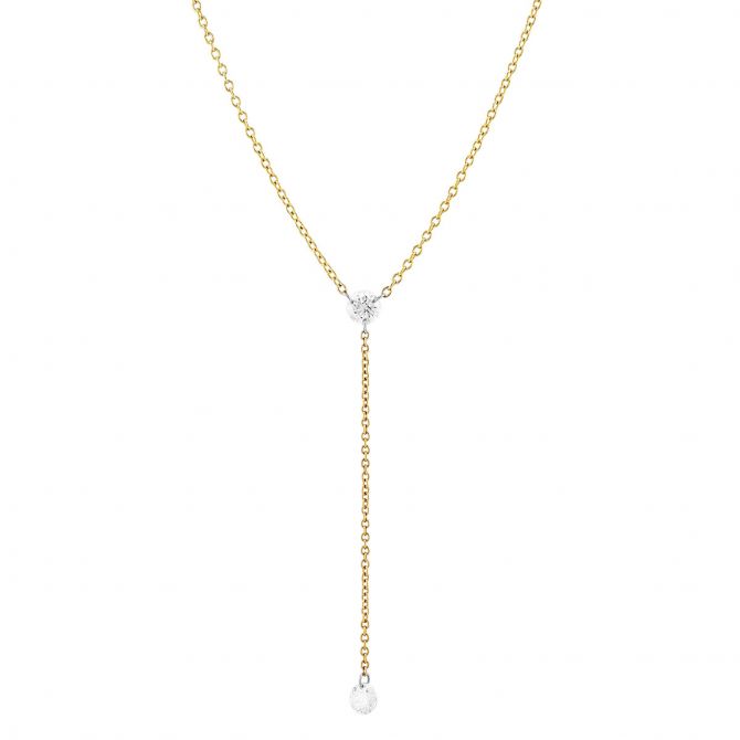Aresa Duras No. 2 Diamond Lariat Y Necklace in Yellow Gold, 18"