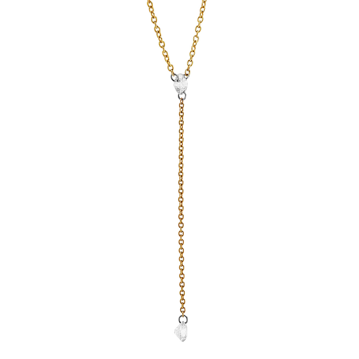 Aresa Duras No. 2 Diamond Lariat Y Necklace in Yellow Gold, 18