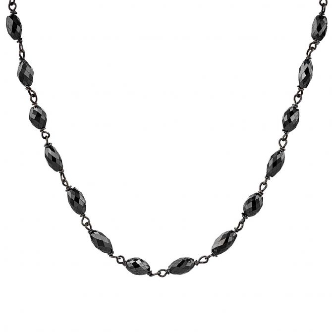 Black diamond best sale faceted bead necklace
