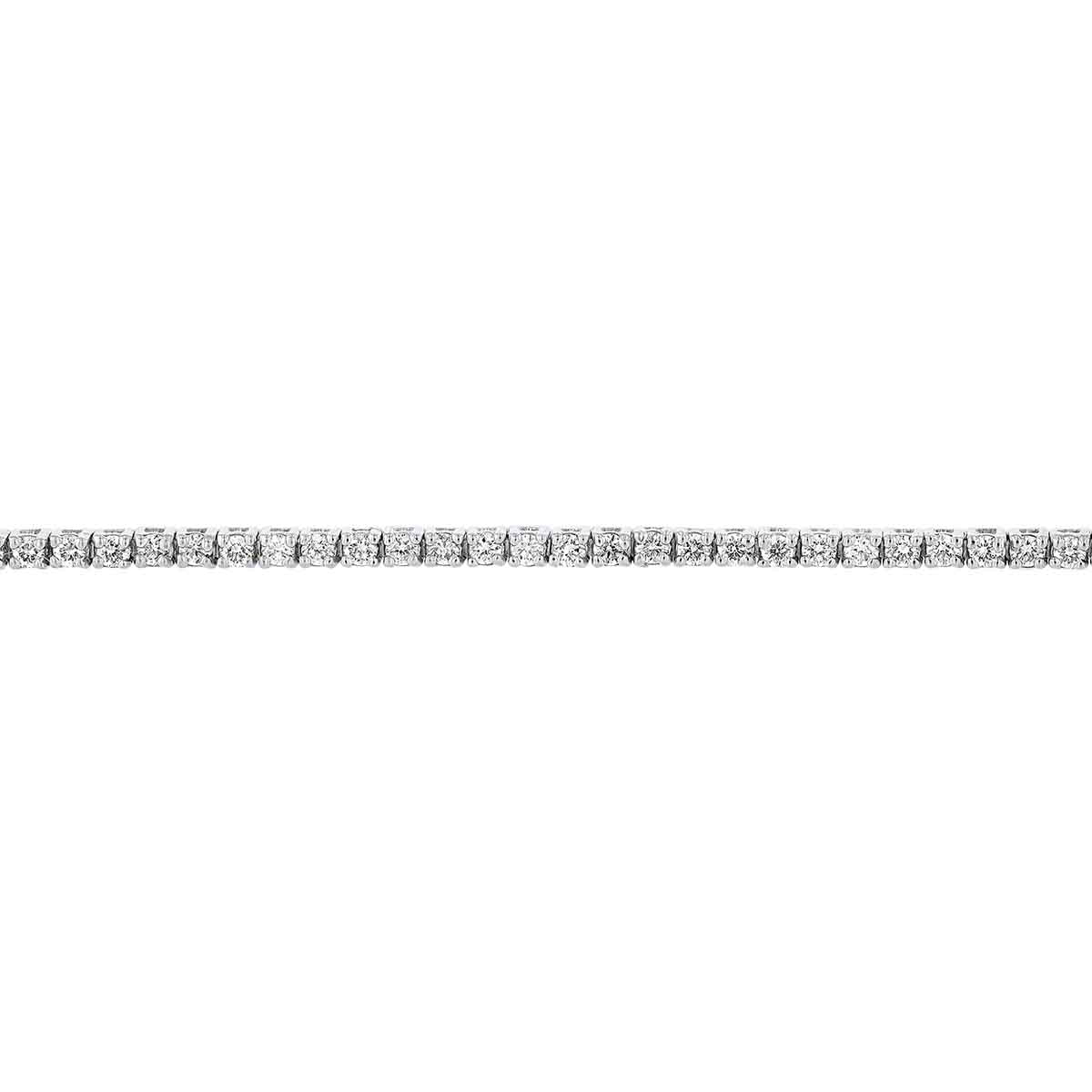 Diamond 4 Prong Tennis Bracelet in White Gold, 1.00 aptw