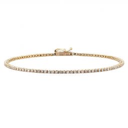 Image for Diamond 4 Prong Tennis Bracelet in Yellow Gold, 7.25", 1.00 aptw