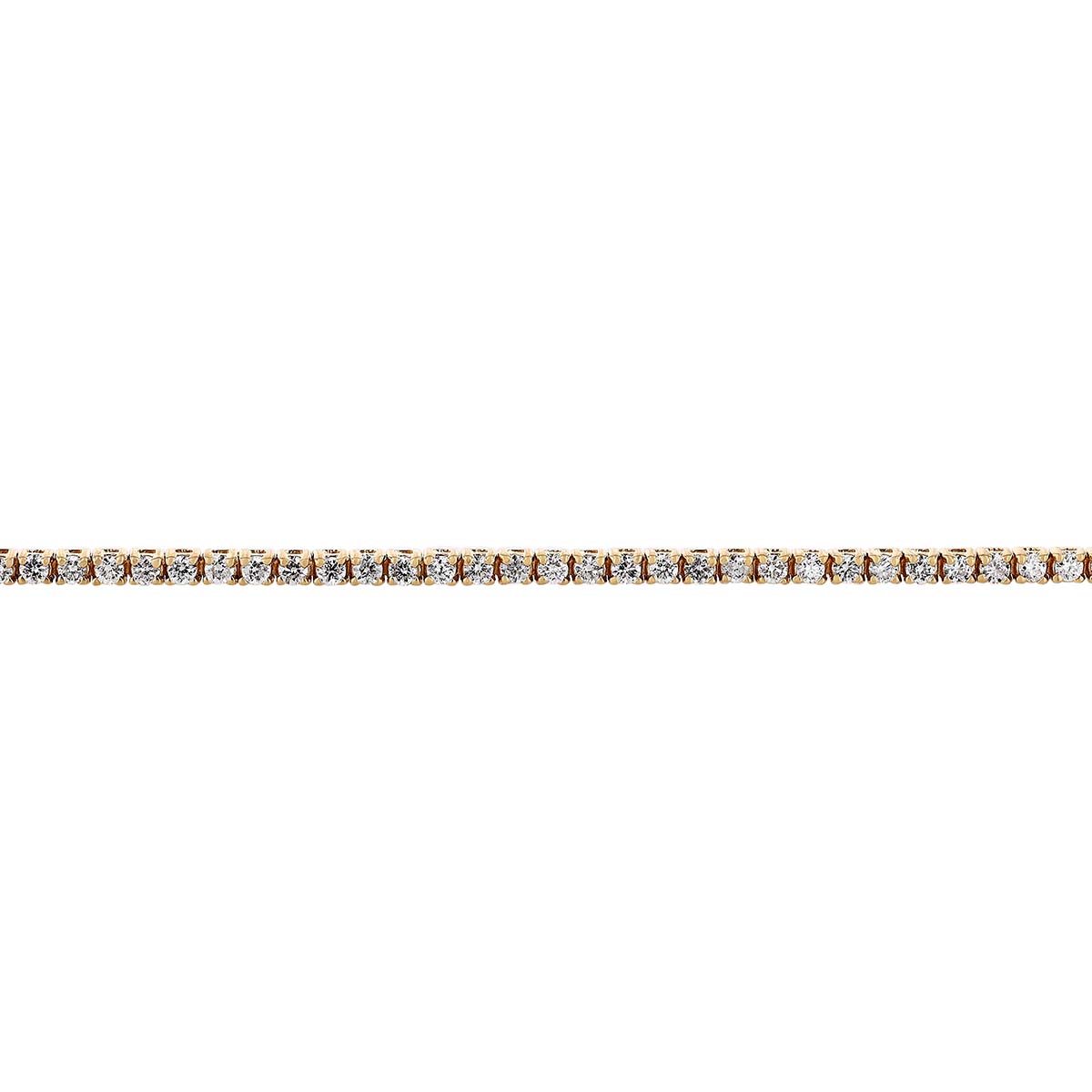 Diamond 4 Prong Tennis Bracelet in Yellow Gold, 7.25