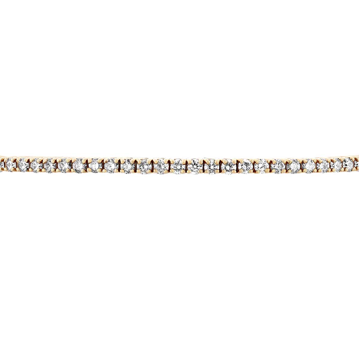 Diamond Tennis Slim Bangle Bracelet in Yellow Gold