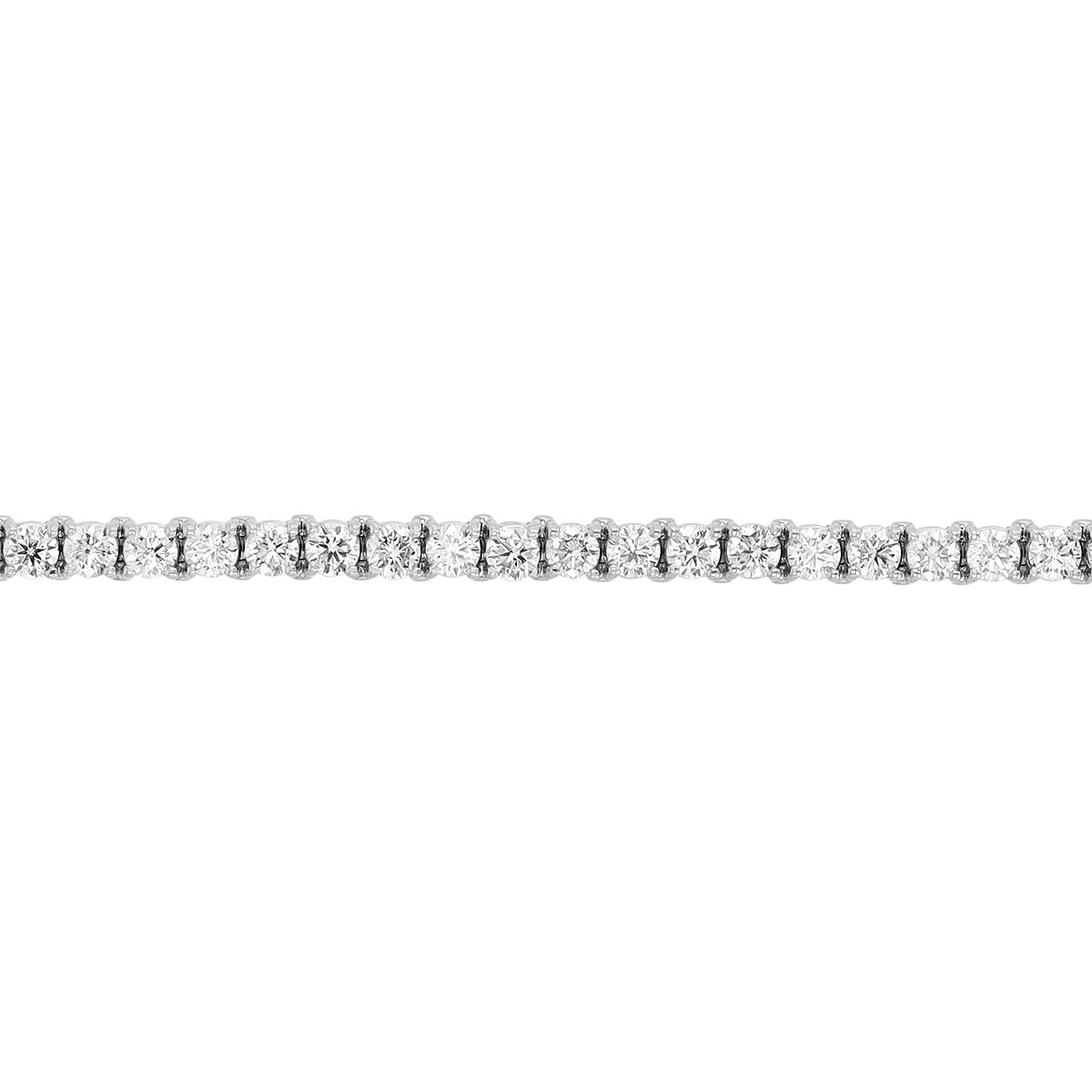 Diamond 4 Prong Low Set Tennis Bracelet in White Gold, 8.00 aptw