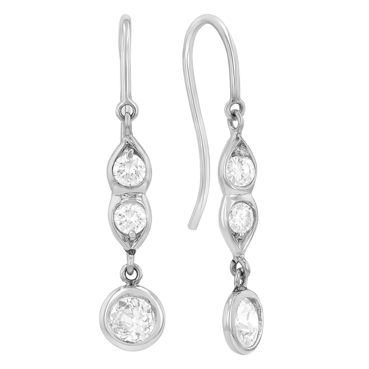 Platinum Diamond Dangle Earrings