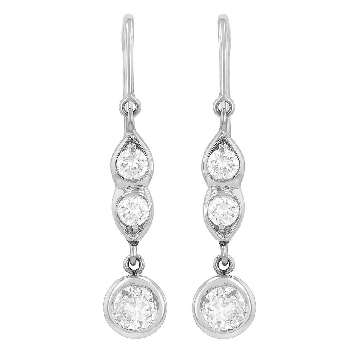 Platinum Diamond Dangle Earrings
