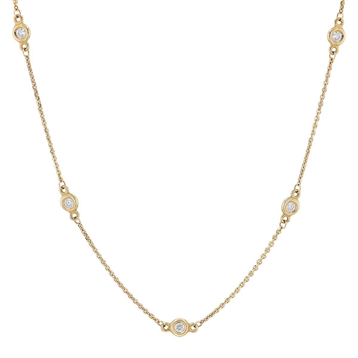 Diamond 12 Station by Yard Necklace in Yellow Gold, .40 cttw, 18