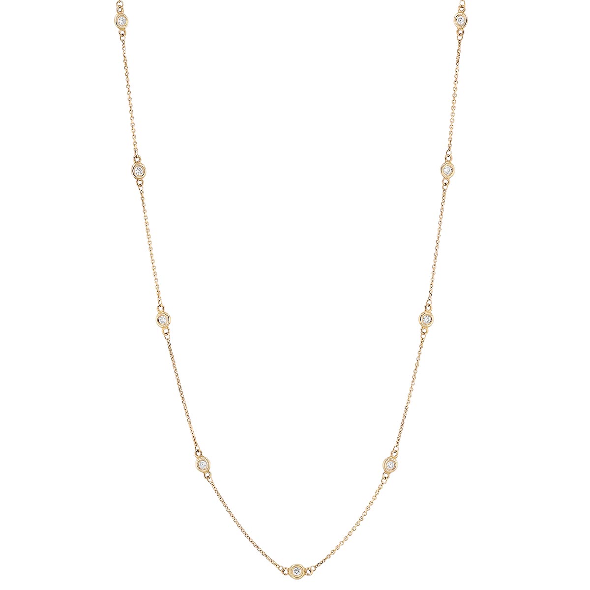 Diamond 12 Station by Yard Necklace in Yellow Gold, .40 cttw, 18