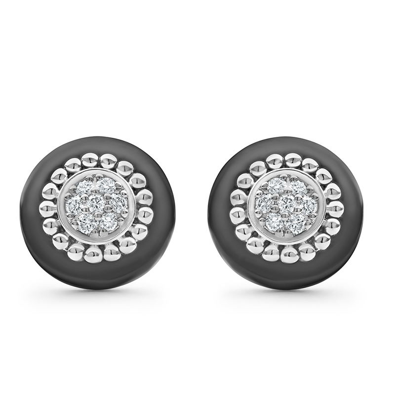 LAGOS Black Caviar Beaded Stud Earrings