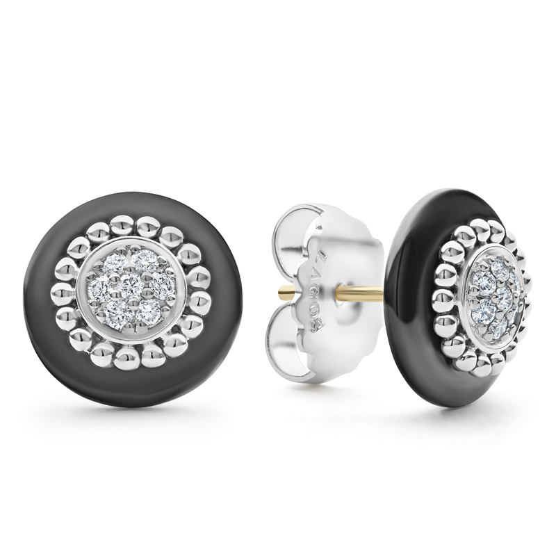 LAGOS Black Caviar Beaded Stud Earrings
