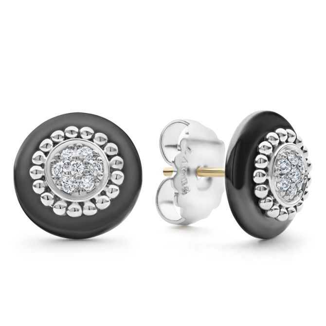 LAGOS Black Caviar Beaded Stud Earrings