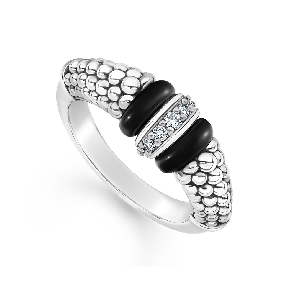 LAGOS Black Caviar Diamond Ring, Small