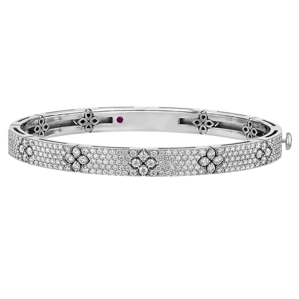 Roberto Coin Love in Verona Diamond Pave Bangle Bracelet in 18K White