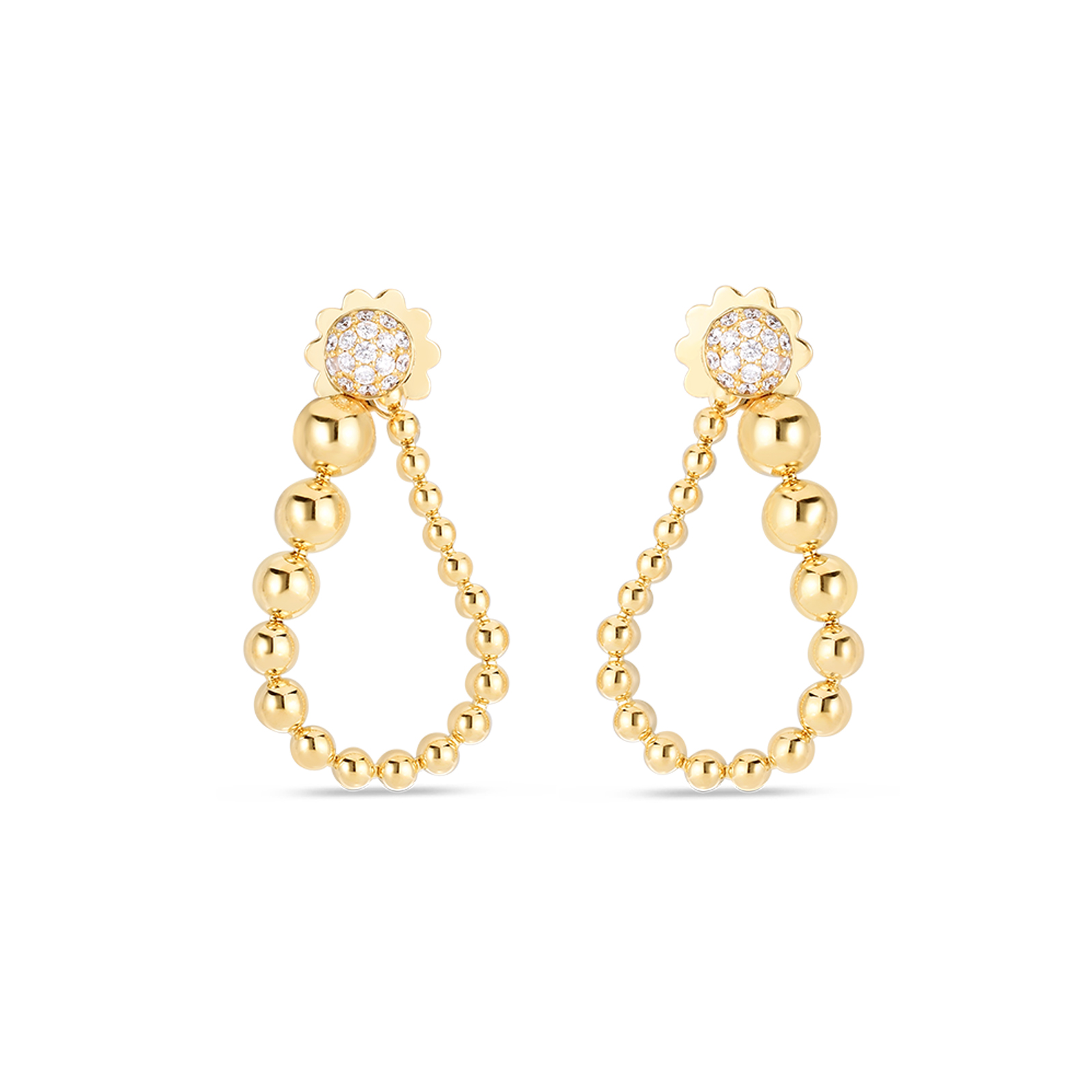 Roberto Coin Yellow Gold & Diamond Convertible Drop Earrings