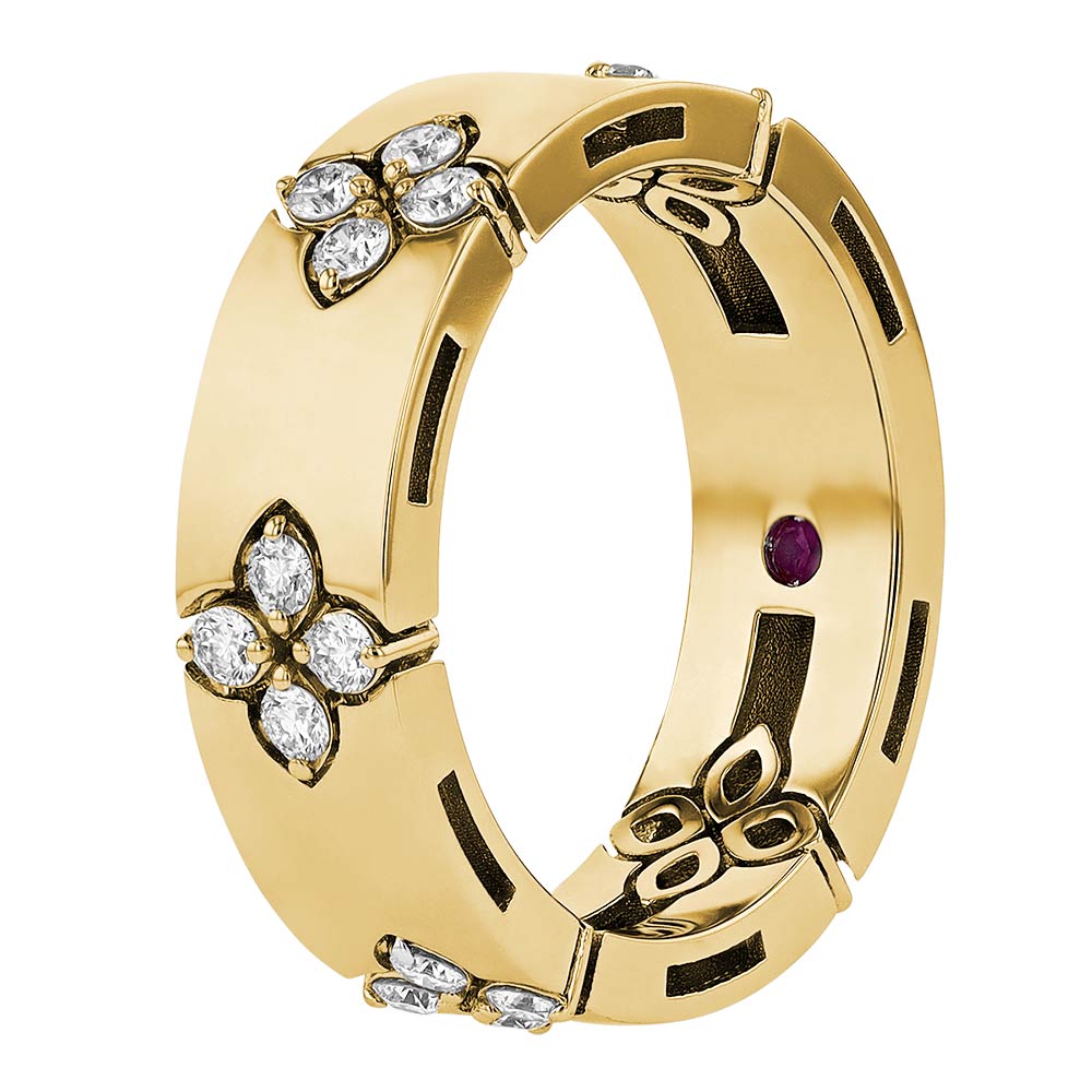 Roberto Coin Love in Verona Diamond Ring in Yellow Gold, Medium Width