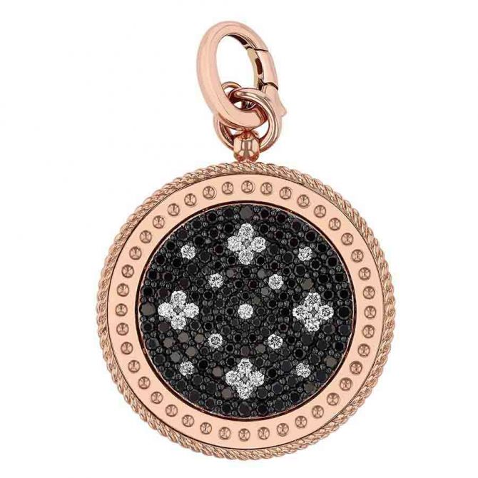 Roberto Coin Venetian Princess Black White Diamond Medallion - Main Image