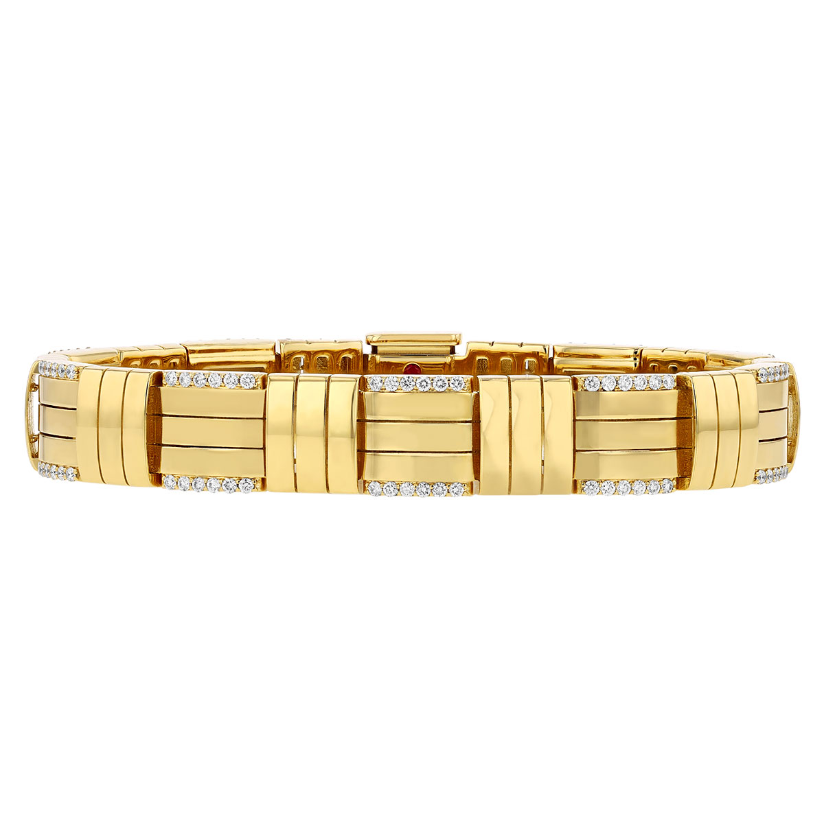 Roberto Coin Veneto Yellow Gold Bracelet with Diamonds, 7