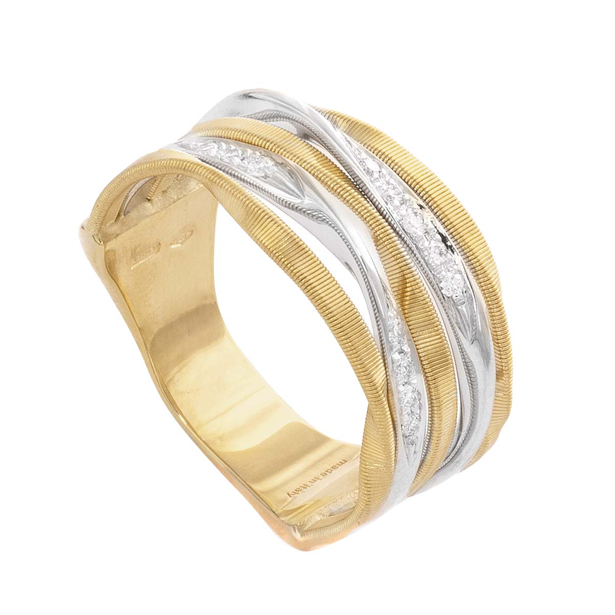 Marco Bicego Marrakech Onde 5 Row Ring in 18K Yellow & White Gold with Diamonds