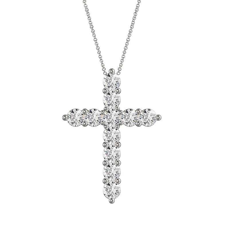 ALTR Lab Grown Diamond Cross Pendant in White Gold, 18