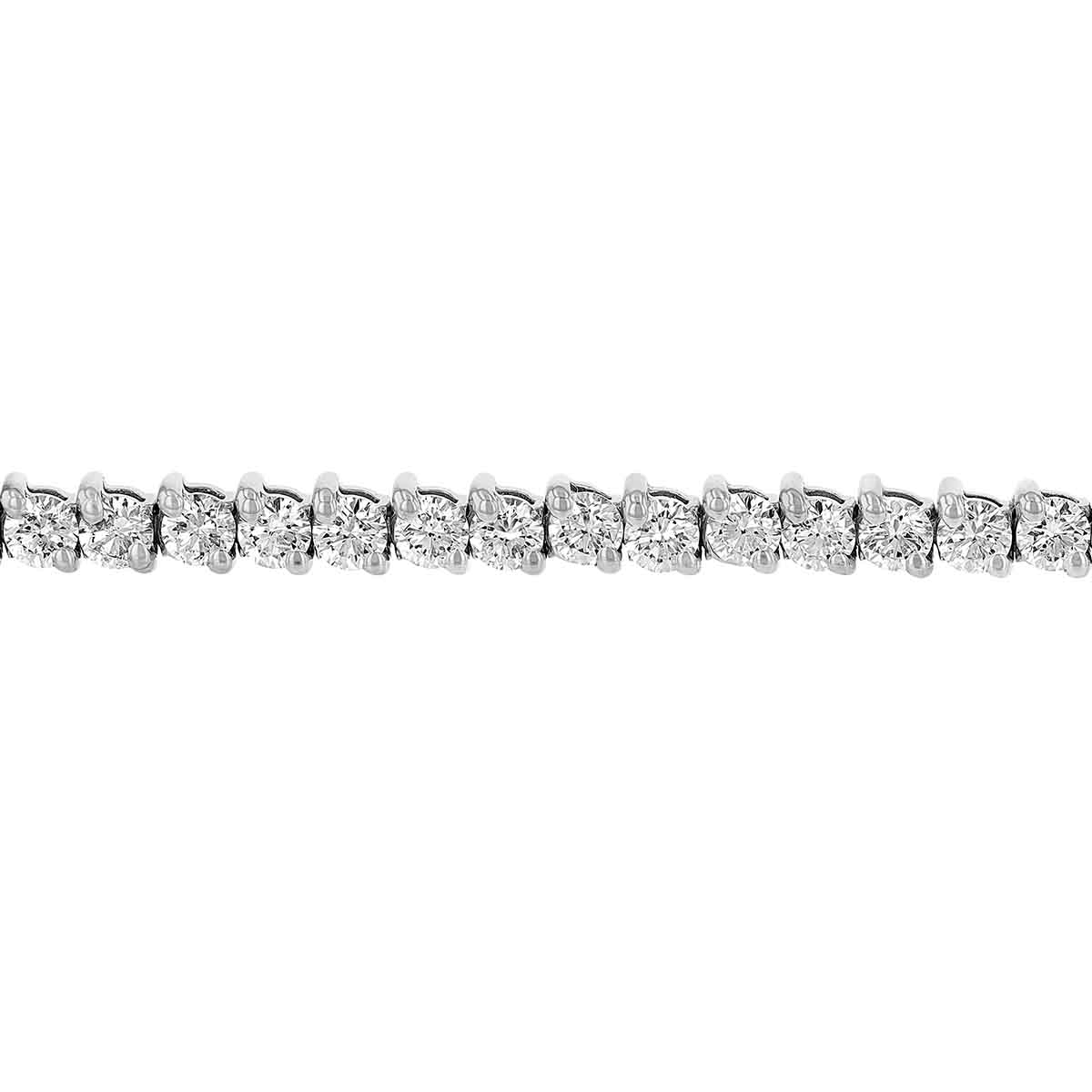 Diamond 2 Prong Tennis Bracelet in White Gold, 4.00 aptw
