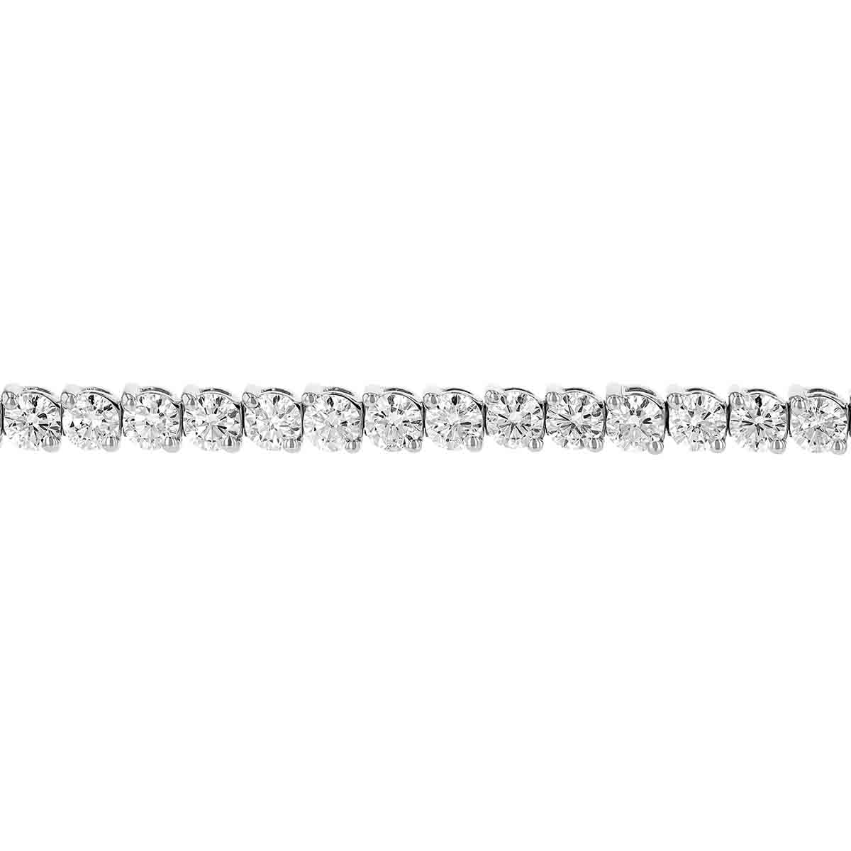 Diamond 2 Prong Tennis Bracelet in White Gold, 8.05 aptw