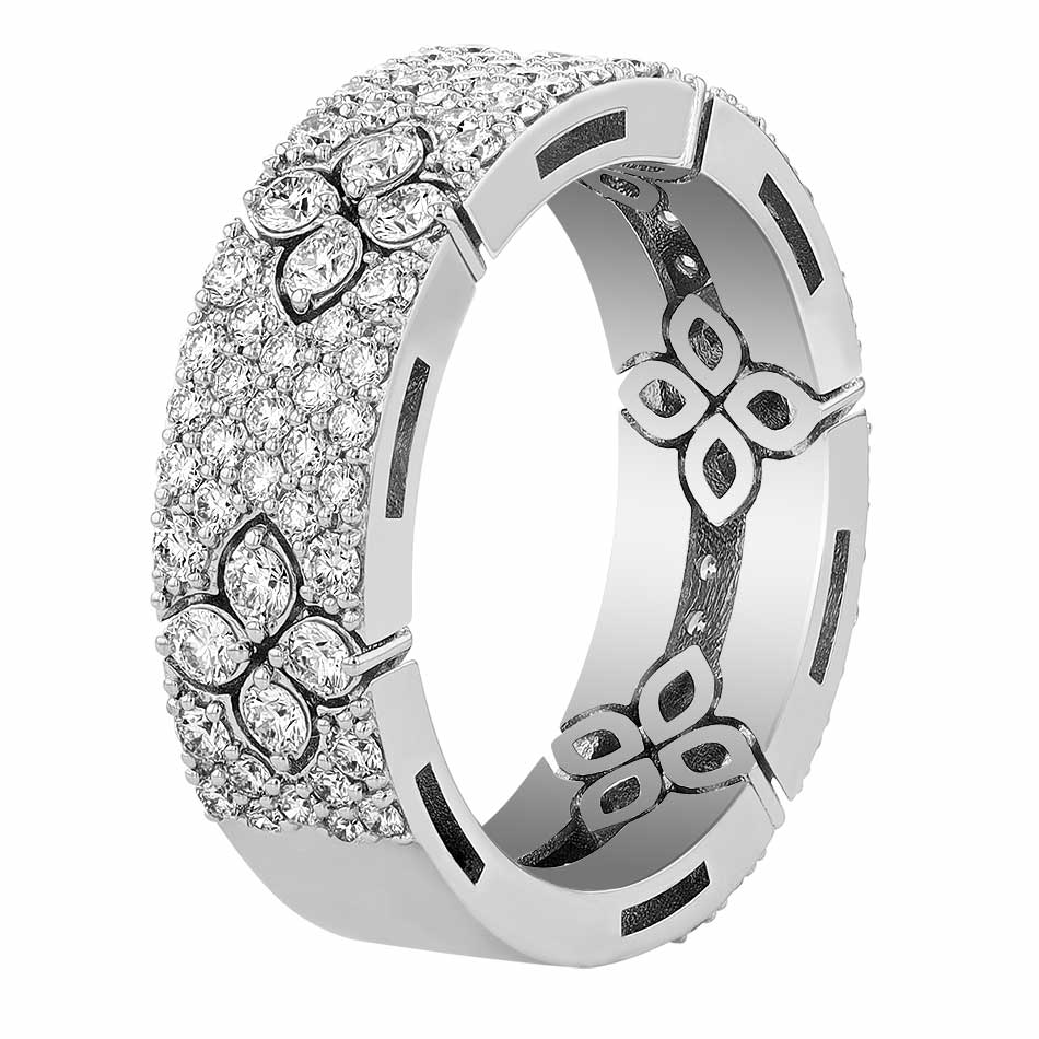 Roberto Coin Love in Verona Diamond Pavé Band Ring in 18K White Gold